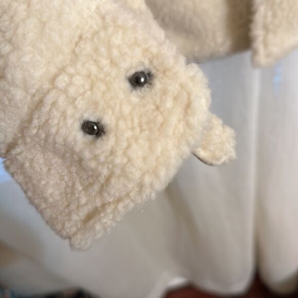 Express XL Ivory Cream Sherpa Teddy Shacket Shirt Jacket - Picture 6 of 14